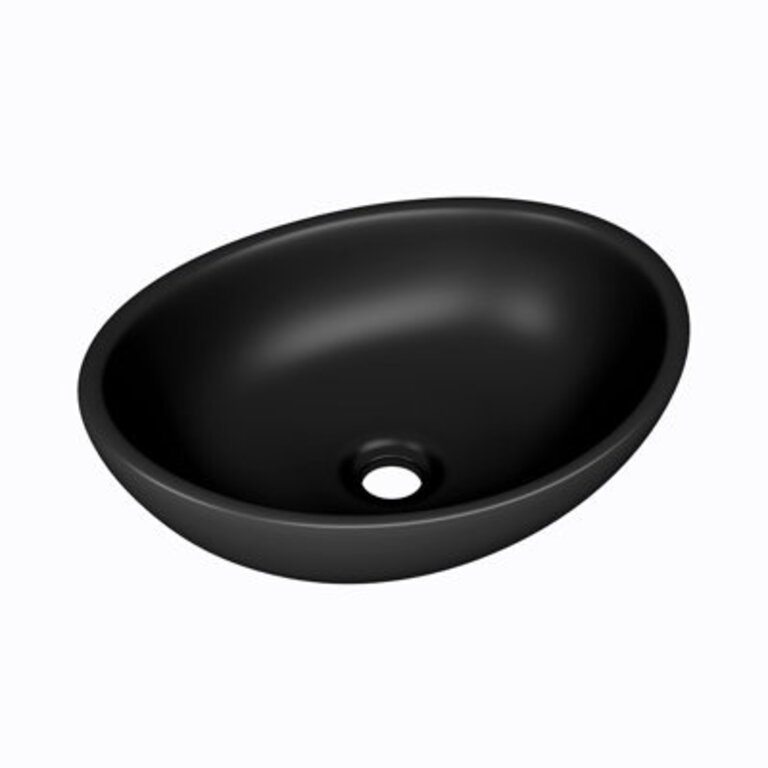 Eridanus 16 L x 13 W Glossy White Vitreous China Oval Vessel Bathroom Sink