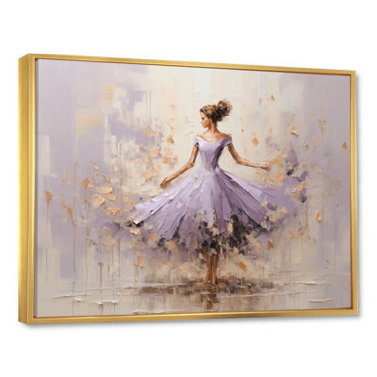 Minimalism Purple Gold Ballerina I - Ballet Wall Art Prints_106570