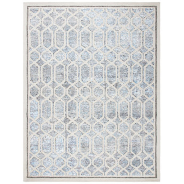 Monhegan Geometric Handmade Tufted IvoryBlue Area Rug