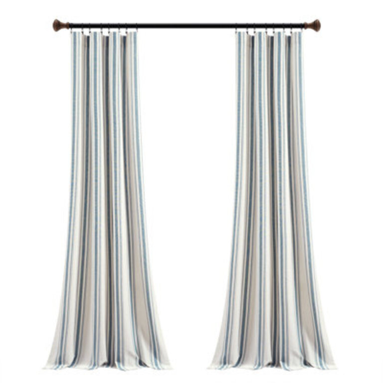 Cotton Blend Semi Sheer Curtain Pair