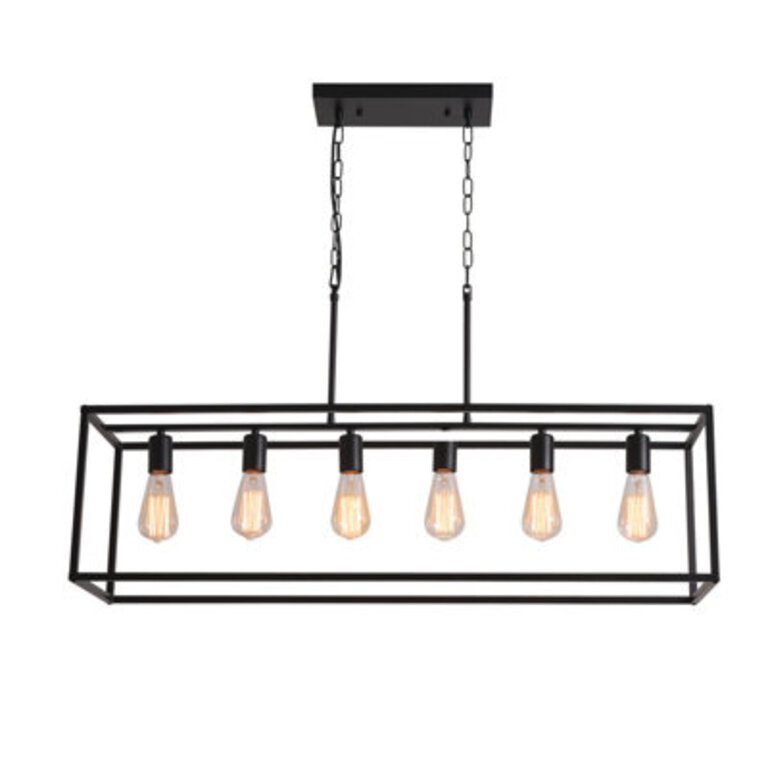 Barineau 6 - Light Dimmable Kitchen Island Square  Rectangle Chandelier