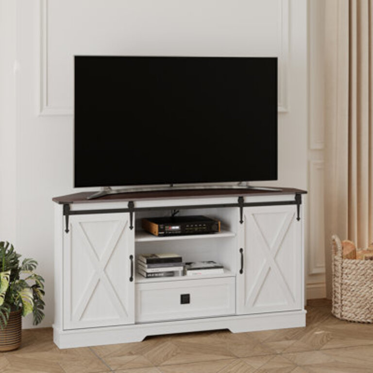 Jollay 58 Corner TV Stand Media Console Fit for TV up to 65