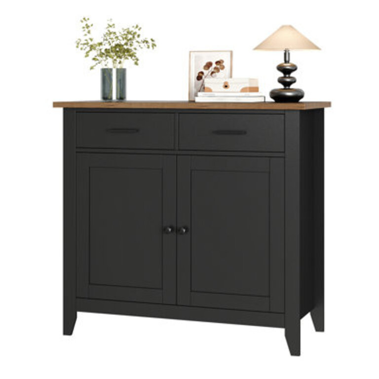 Ailynn Wood Accent Cabinets With 2 Drawers  2 Doors