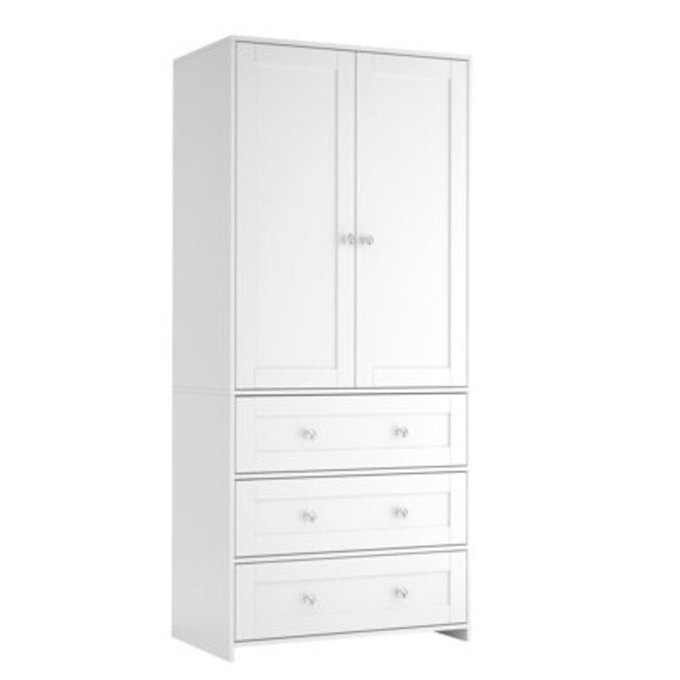 2-Door Sandrea With Mirror Wardrobe Closet With 3 Drawers