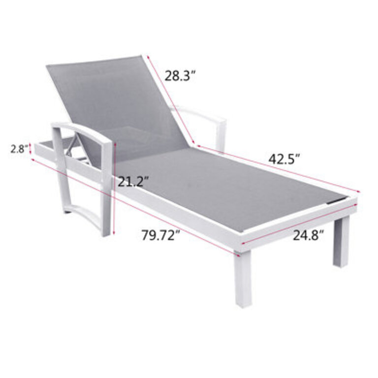 Tarun Outdoor Rust-Resistant Metal Chaise Lounge