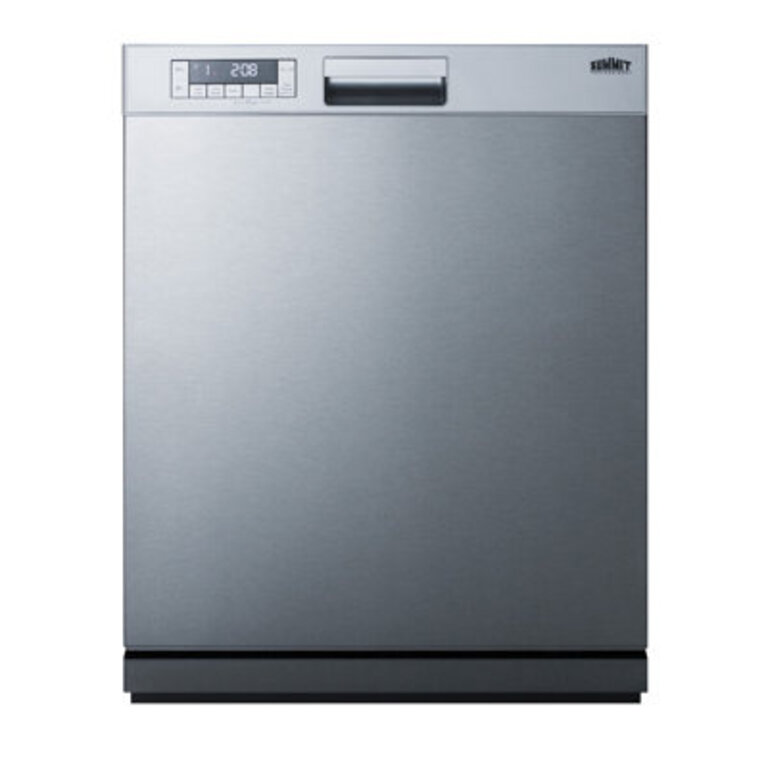 Summit Appliance 24 49 Decibel ENERGY STAR Certified Built-In Dishwasher and Tall Tub Silver Stainless Steel