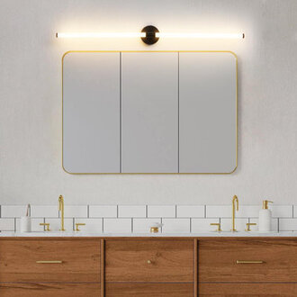 Buchan 1-Light LED Gold Vanity Light Bathroom Light Strip Mirror Headlights Dresser Light Bar