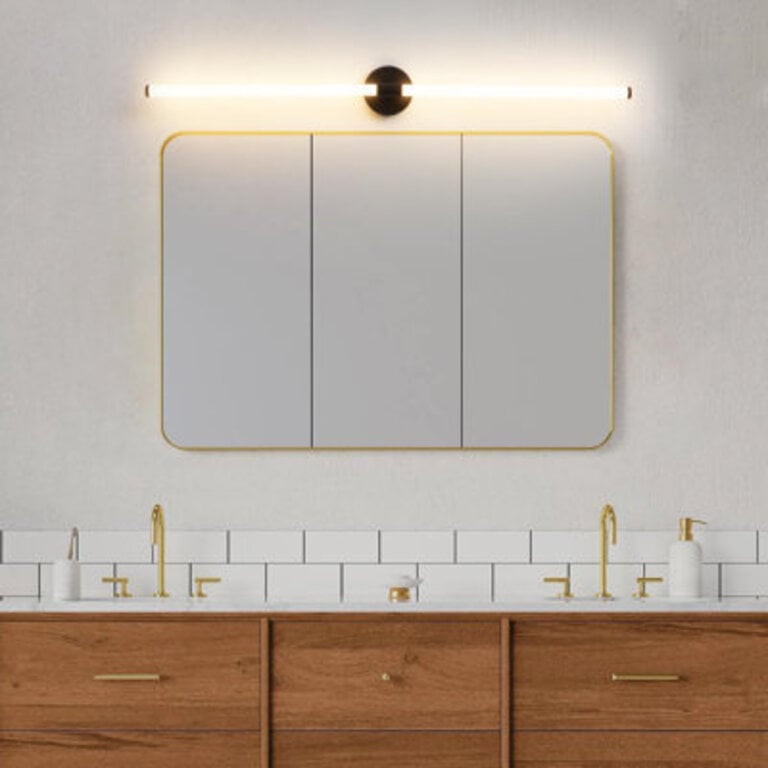 Buchan 1-Light LED Gold Vanity Light Bathroom Light Strip Mirror Headlights Dresser Light Bar