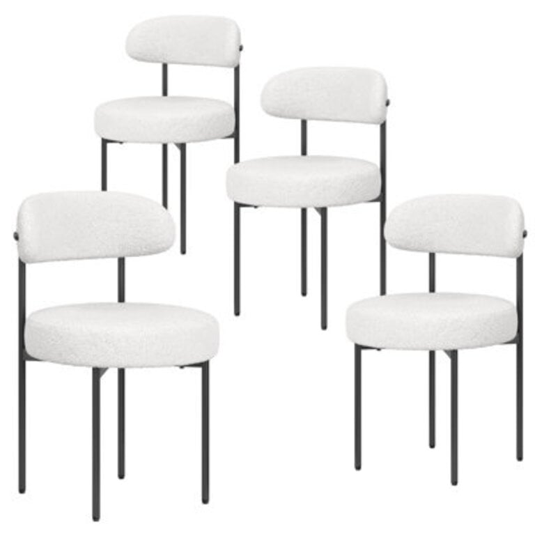 Chantele 193 H Tufted Fabric Upholstered Metal Side Chair