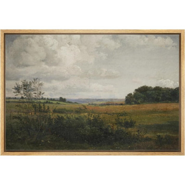 Rustic Countryside Moody Rural Countryside Landscape Artwork Pastoral Farmhouse Neutral Wall Pictures Framed Canvas Giclee Print Wall Art