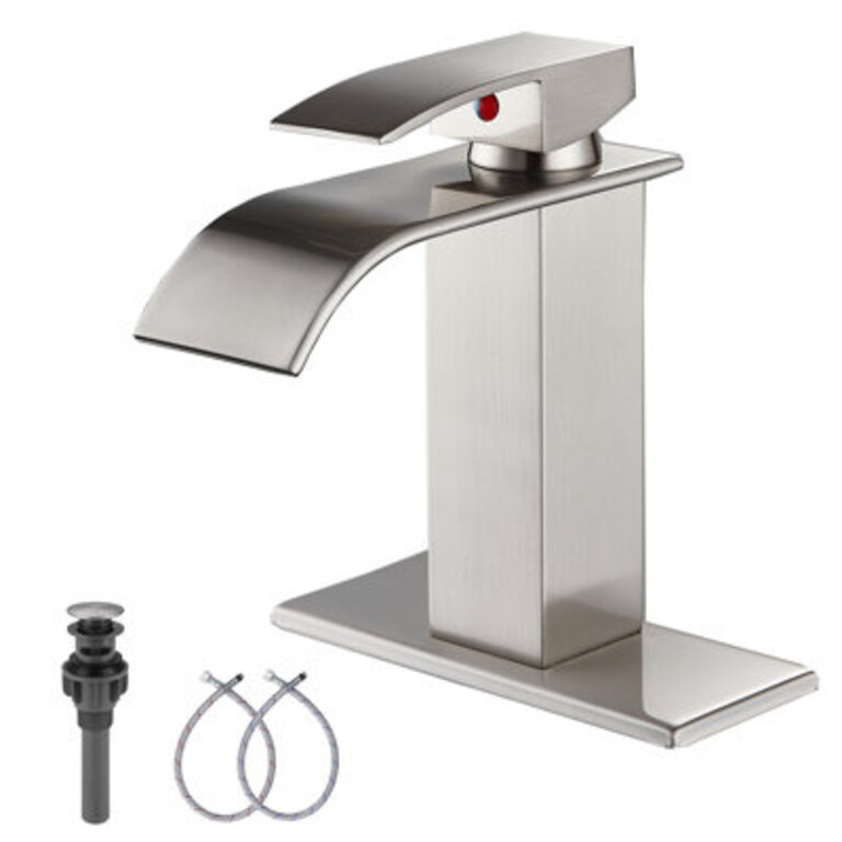 Single-Hole Single-handle Bathroom Faucet with Drain Assembly