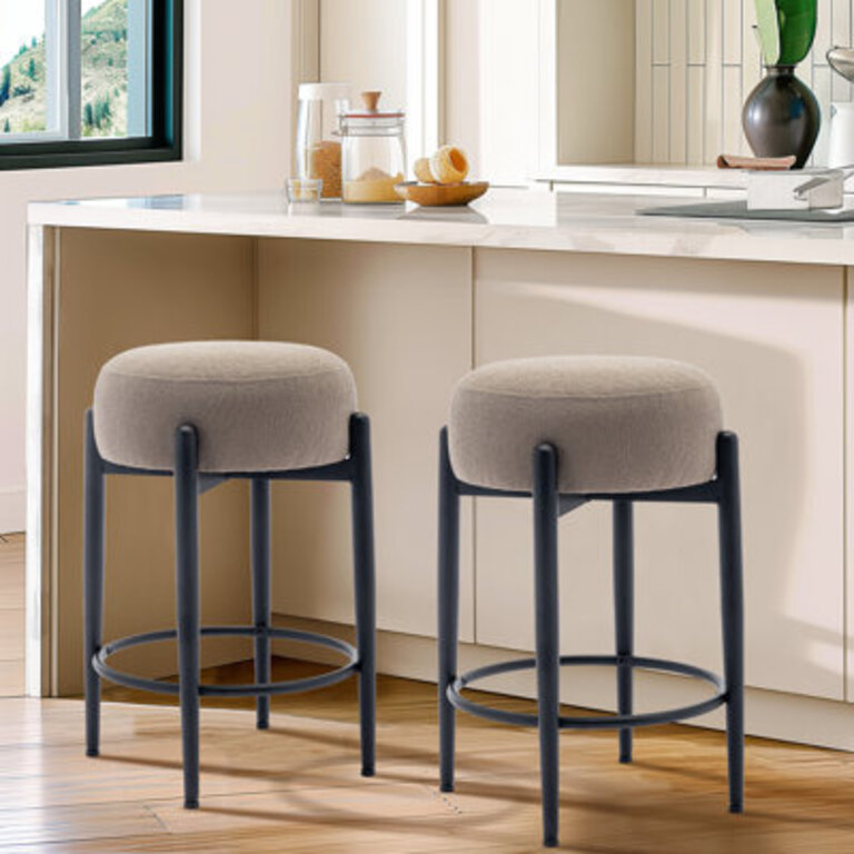 Carie 24 Sherpa Upholstered Counter Stool