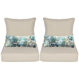 Lucy Outdoor Seat and Back CushionSet of 2 Seats 2 Backs 2 Pillows