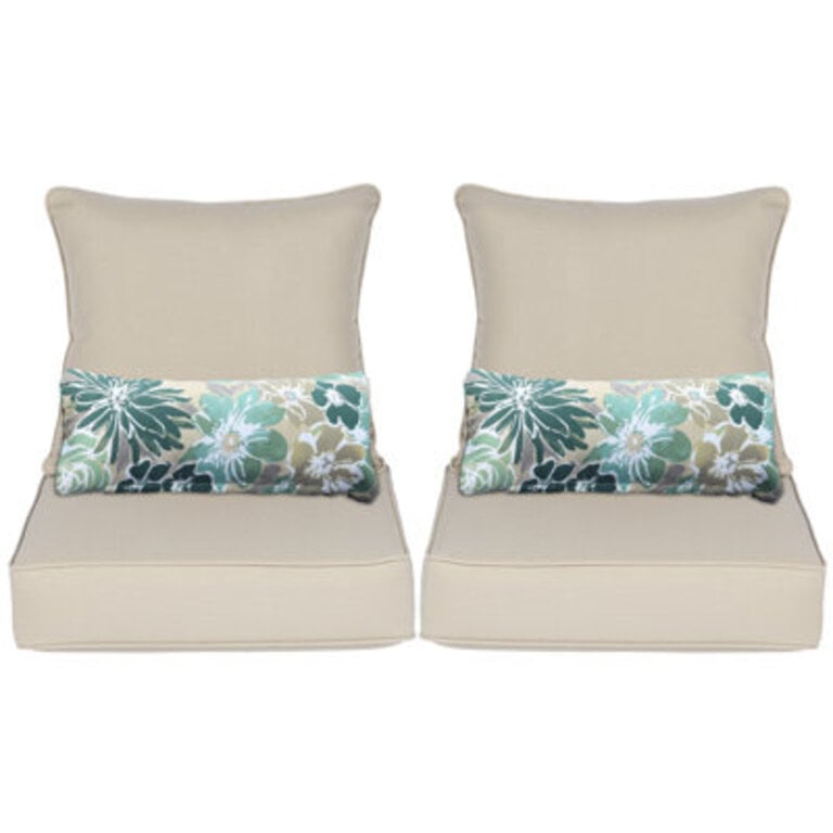 Lucy Outdoor Seat and Back CushionSet of 2 Seats 2 Backs 2 Pillows