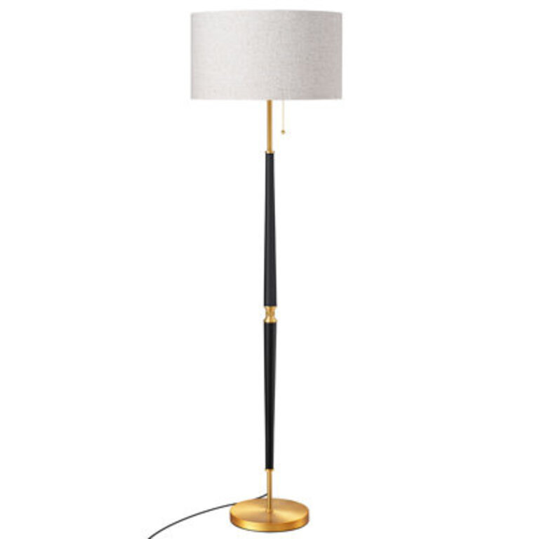 Salcido Electroplated Traditional Solid Wood Floor Lamp