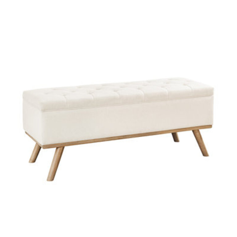 Leaysia Linen Upholstered Storage Bench