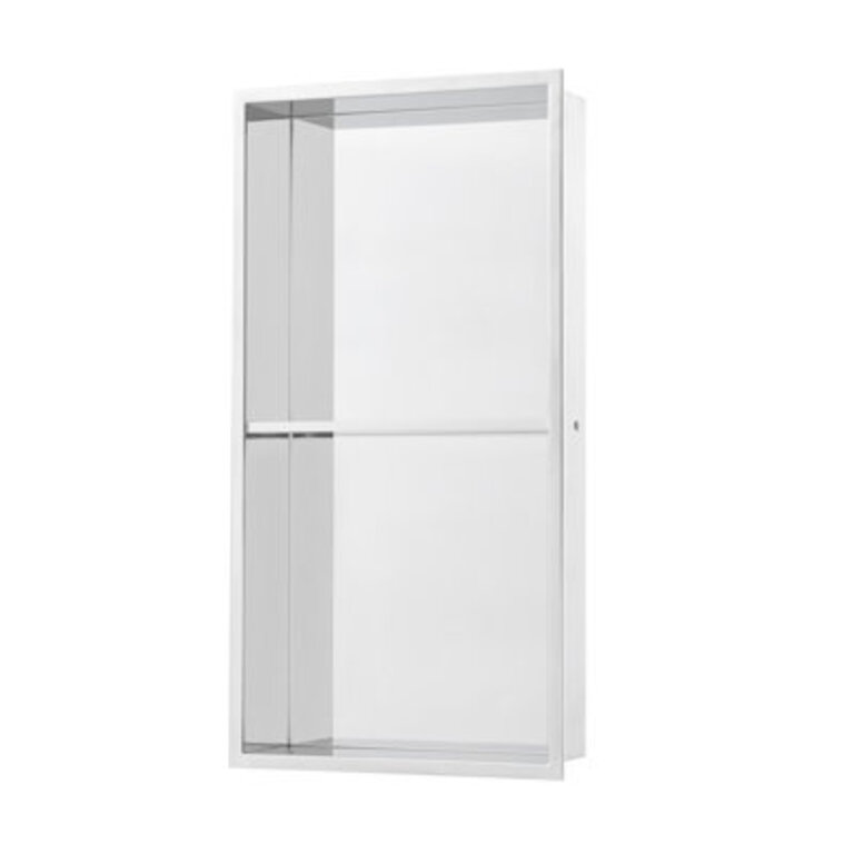 Voltaire 12 x 24 Stainless Steel Double Shelf Wall Niche