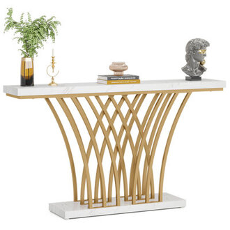 Schubert Gold Console Table with Faux Top