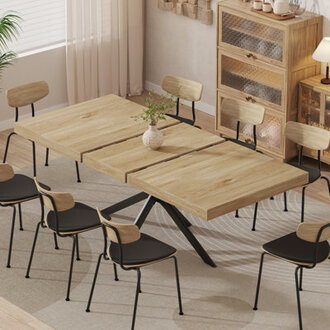 Averni 551-707or 787 W Extendable  Rectangular Dining Table with Metal Leg For 6-10 Seat