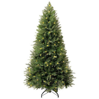 Traditional Prelit Artificial Christmas Tree with Durable Metal Stand Realistic Fir Tree