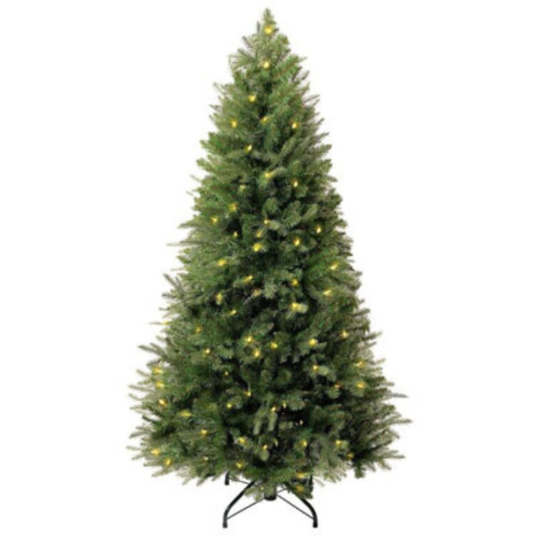 Traditional Prelit Artificial Christmas Tree with Durable Metal Stand Realistic Fir Tree