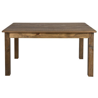 Taren Rectangular Solid Pine Farmhouse Dining Table