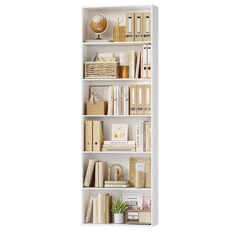 Langner 708 H x 236 W Standard Bookcase 6-Tier Open Bookcase and Bookshelf Freestanding Display Storage Shelves Tall Bookcase for Bedroom Living Room and Office