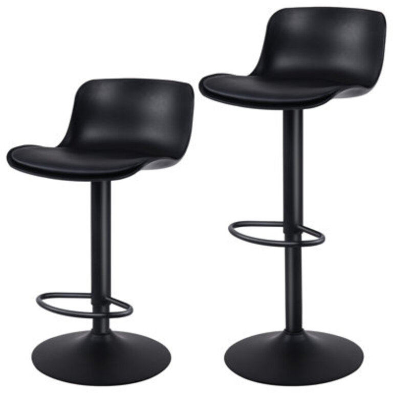Harjyot Modern Swivel Adjustable Height Bar Stool with Backrest Footrest for Kitchen Island Bar Counter