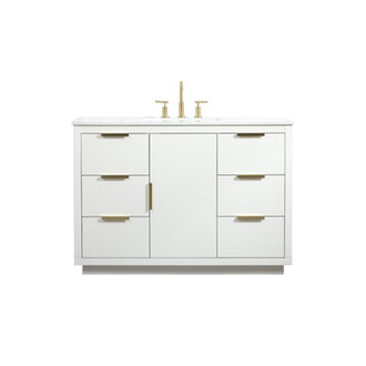 Broadlands 48 Single Bathroom Vanity with Engineered Marble Top
