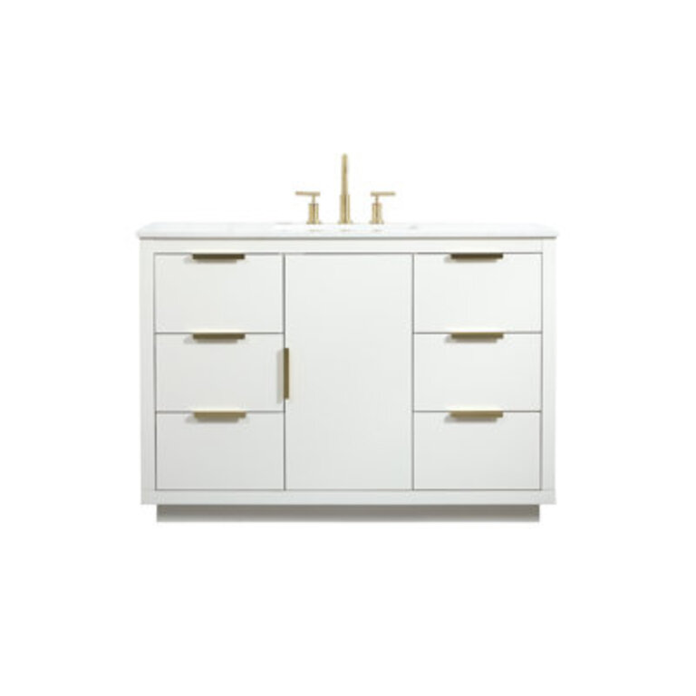 Broadlands 48 Single Bathroom Vanity with Engineered Marble Top