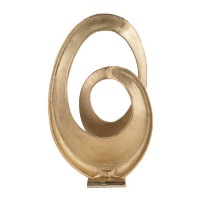 Zarielle Modern Gold Aluminum Abstract Sculpture - 20 Decorative Metal Accent for Home or Office