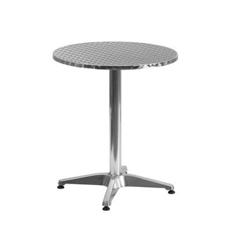 Siyah Round Aluminum Smooth Top Indoor-Outdoor Bistro Table with Base