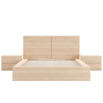 Antonnio 3 Piece Bedroom Set with Bed Headboard and 2 Nightstands