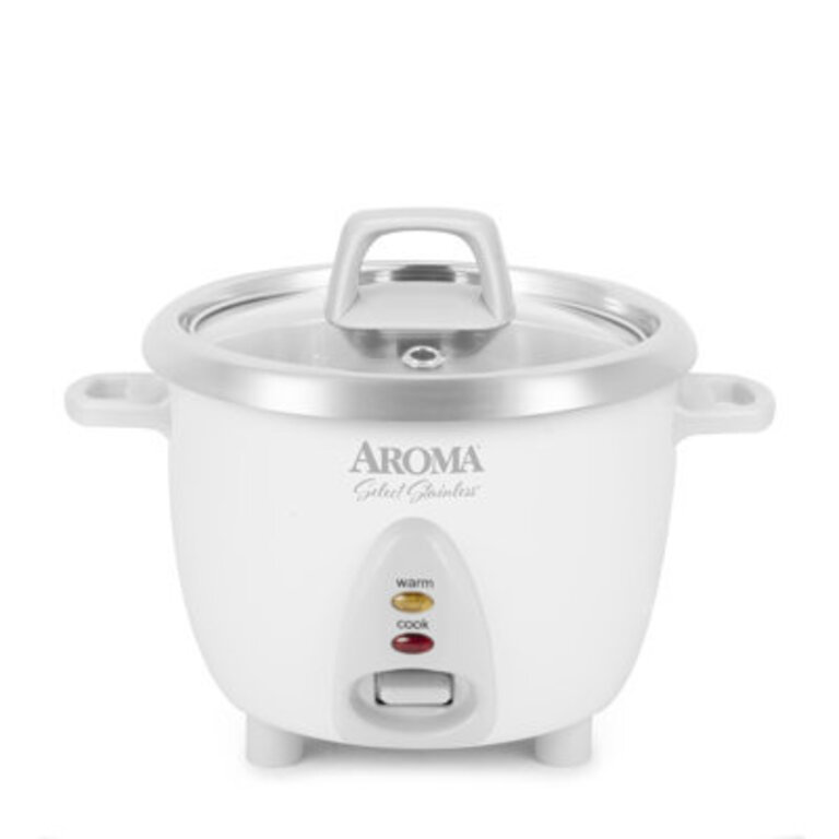 AROMA Select Stainless Pot Style Rice Cooker Stainless Steel Inner Pot