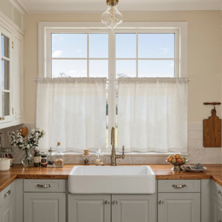 Klyde Linen Blend 26 W Cafe Curtain Kitchen Curtain