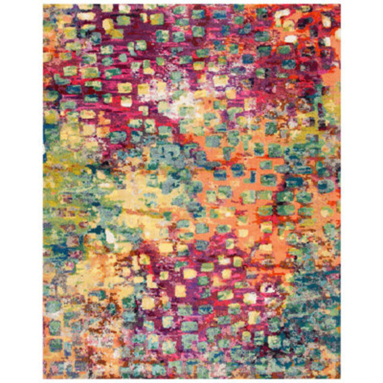 Vansickle Abstract FuchsiaGold Area Rug