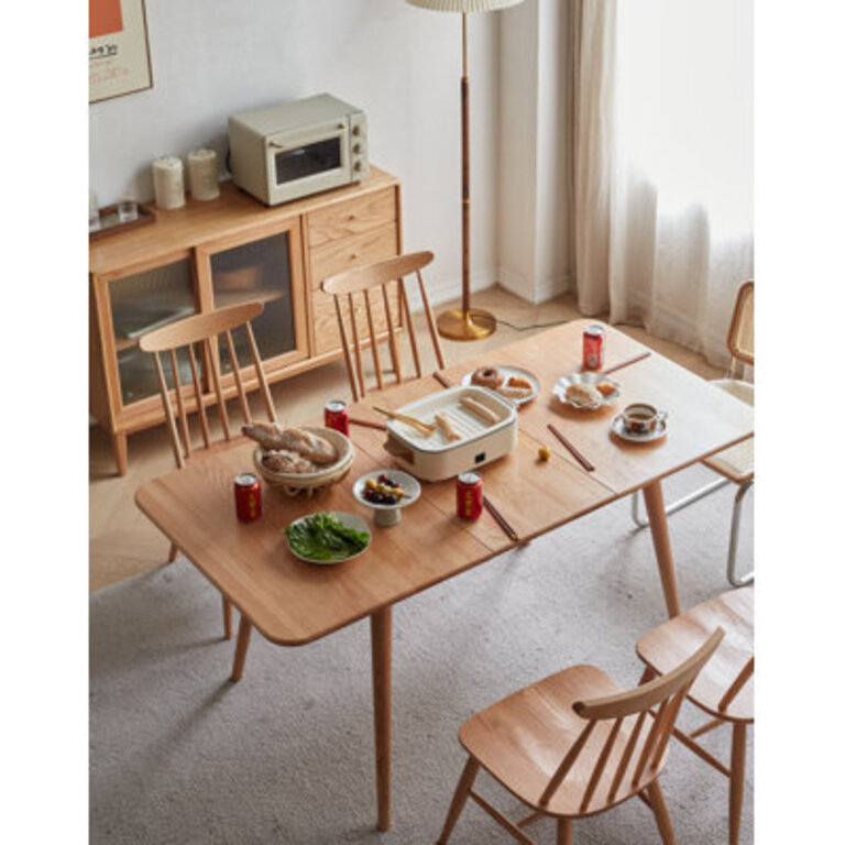 Babbette Extendable Oak Solid Wood Top Dining Table