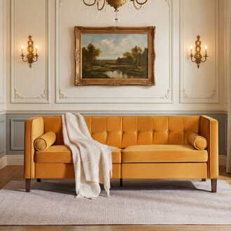 Chelsea 77 W Mid Century Upholstery Tufted Sofa