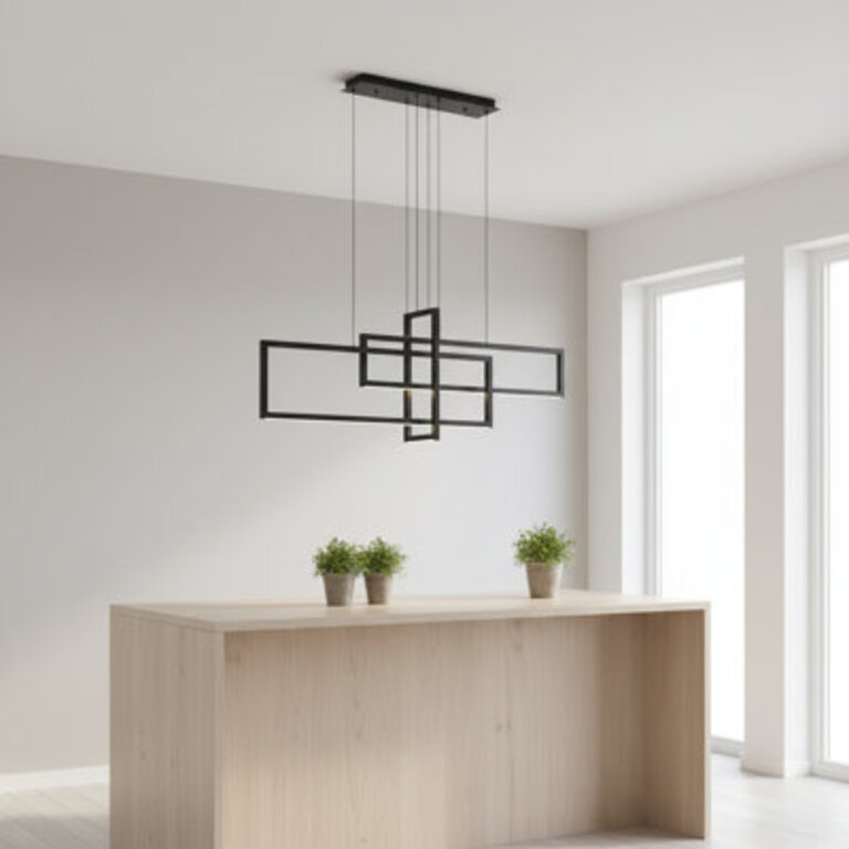 Devontaye 3-Light Square  Rectangle Chandelier Kitchen Island Lighting with Remote Control