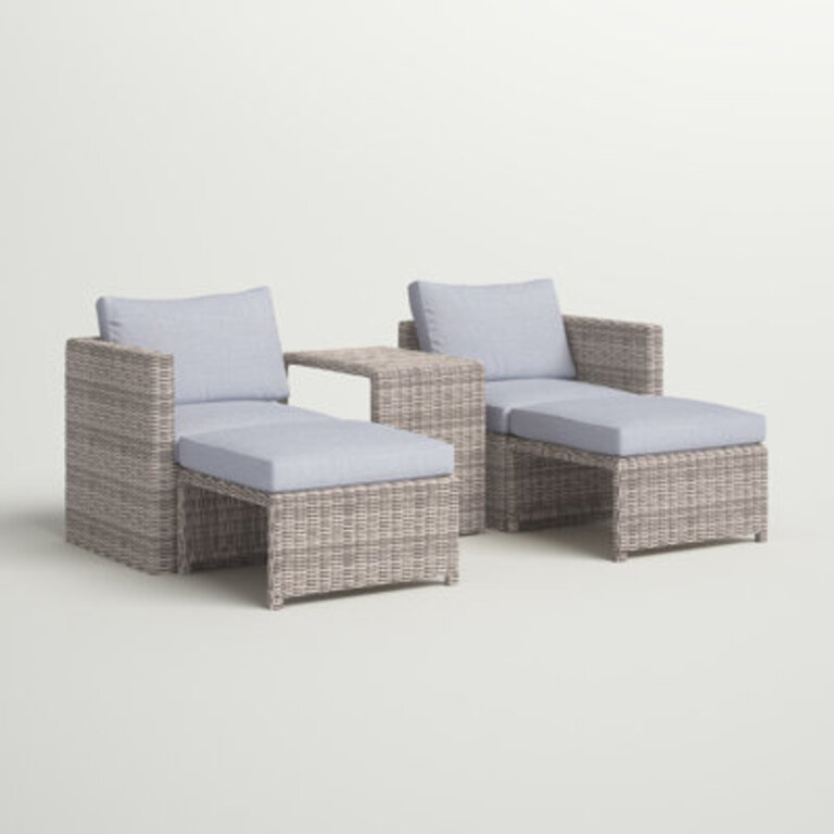 Morland 5 Piece PE Rattan Sectional Seating Group with Cushions