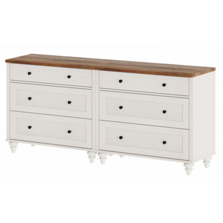 Scarlett Dresser For Bedroom With 6 Drawers Mid Century Modern Wooden Closet Storage Organizer