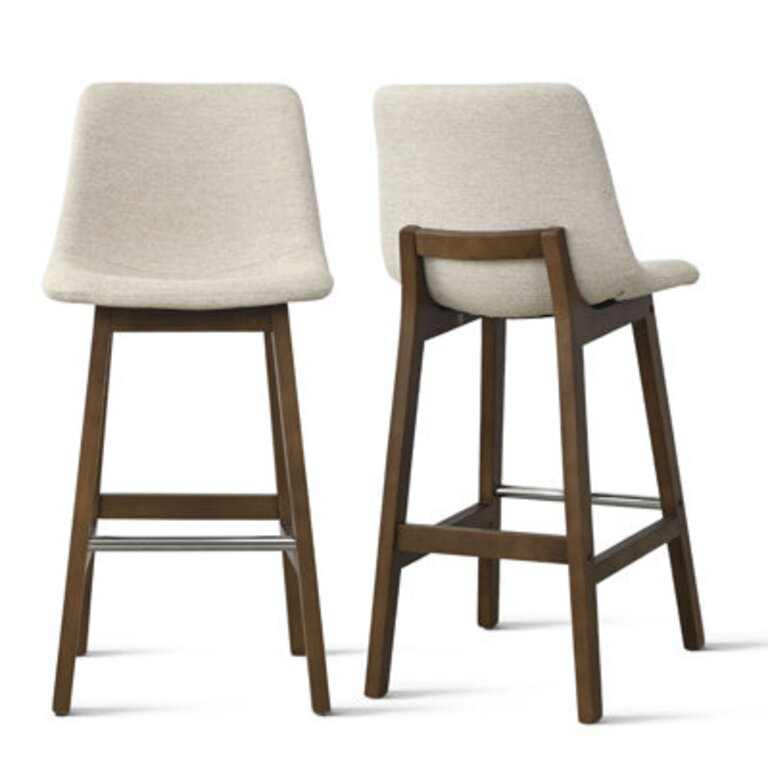 Annemasse 28 H Solid Wood Low Back Bar Stools Set of 2