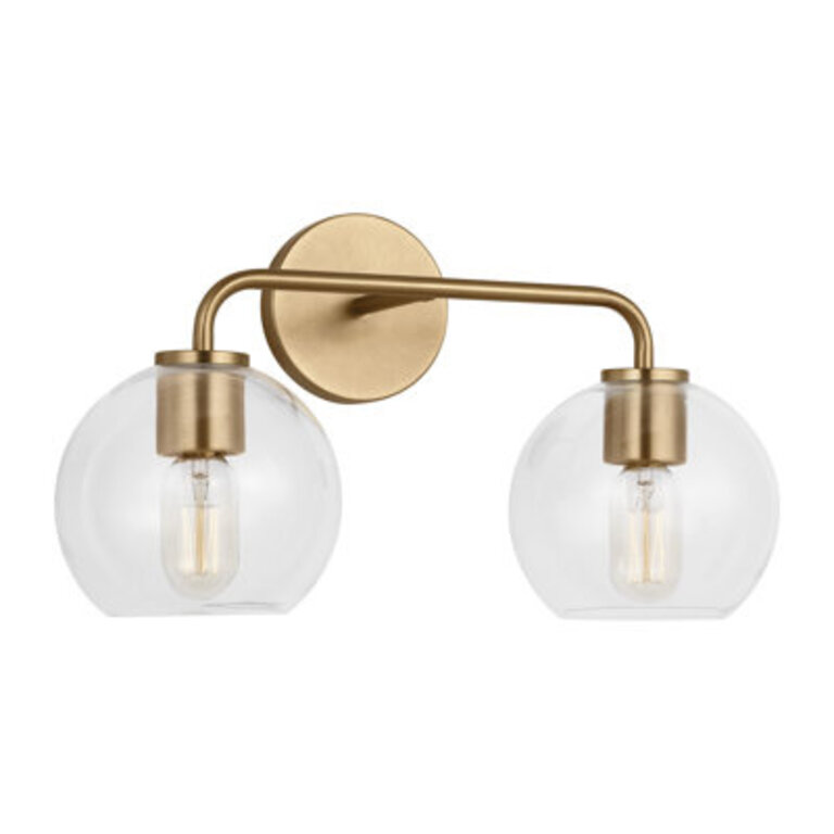 Childerley 175 W 2-Light Steel Vanity Light with Glass Globe Shades