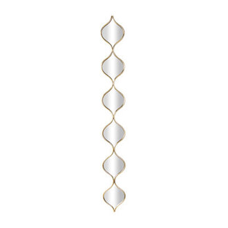 Patericia Metal Slim Stacked Chain 6 Layer Gold Wall Mirror with Tear Drop Pattern
