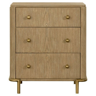 Arini 3-Drawer Nightstand With Dual USB Ports Sand Wash