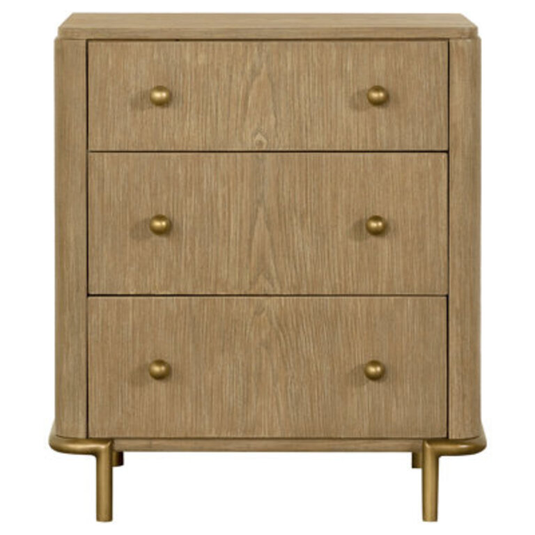 Arini 3-Drawer Nightstand With Dual USB Ports Sand Wash