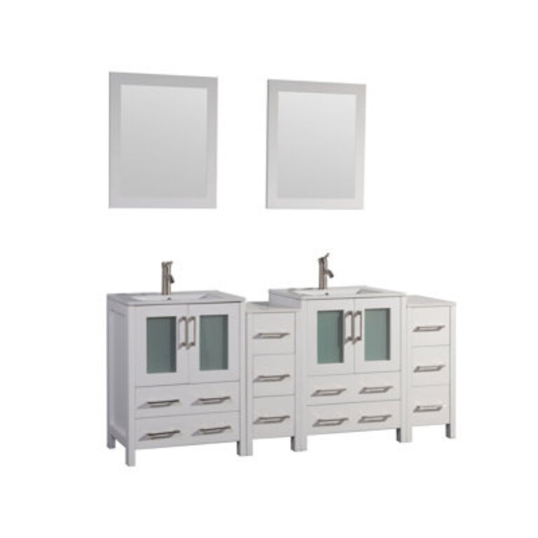 Modern 72 Double Bathroom Vanity Set with Mirror