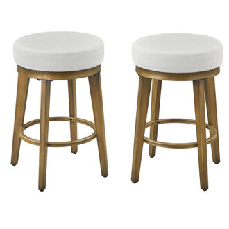 Ceianna Swivel Upholstered Counter Stool with Metal Frame