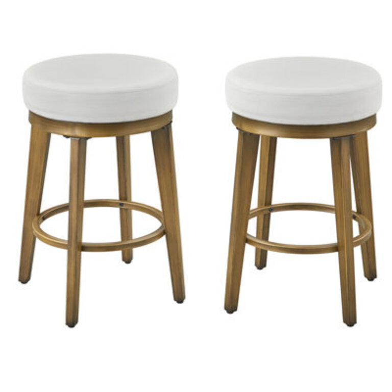 Ceianna Swivel Upholstered Counter Stool with Metal Frame