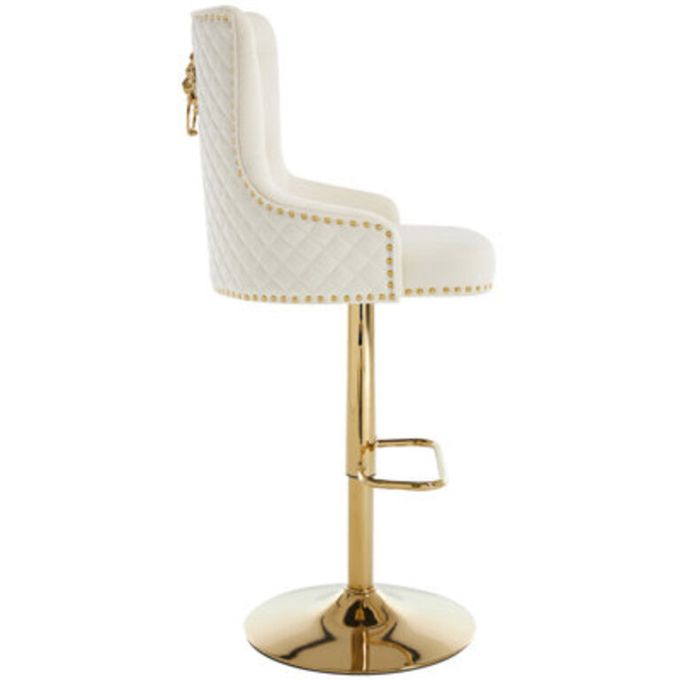 Kenetra Swivel Upholstered Adjustable Height Counter Stool with Metal Frame
